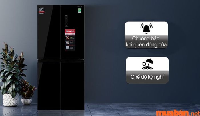 Tủ lạnh 4 cánh giá dưới 15 triệu – Thương hiệu Sharp Inverter 4 cánh 362 lít SJ-FX420VG-BK
