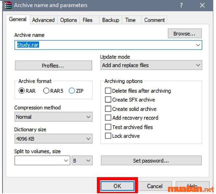 Nhấn chọn OK để tiếp tục.