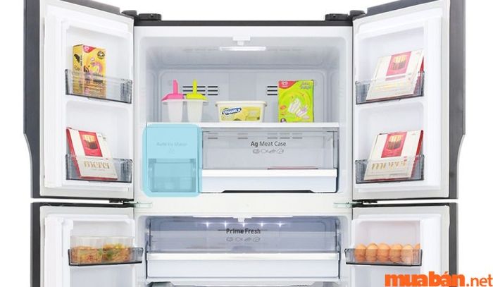 Tủ lạnh bốn cánh vận hành êm ái, không gây tiếng ồn và tiết kiệm năng lượng đáng kể.