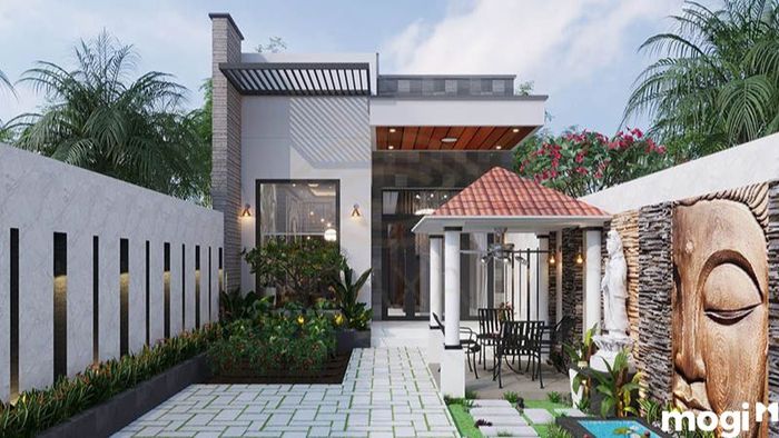 Phòng Khách Nhà Ống Với Sân Vườn Làm Nổi Bật Không Gian Sống Thoáng Đãng