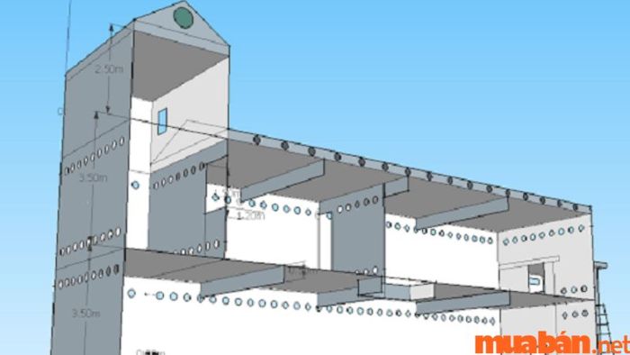 Mẫu nhà nuôi yến với kích thước 5x20