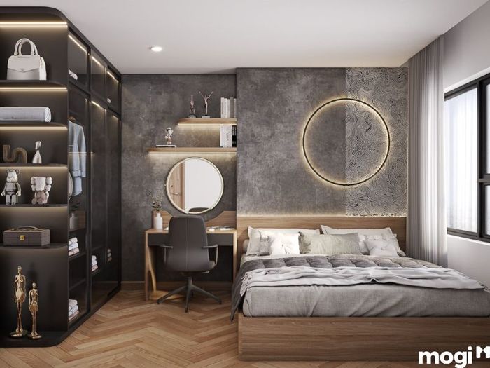 Thiết kế nội thất phòng ngủ cho nhà rộng 7m x 9m hiện đại, tiện nghi