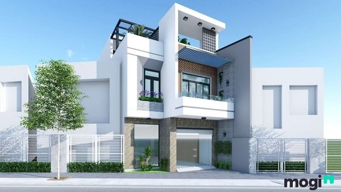 Mẫu nhà ngang 7m x 10m với mái bằng đẹp mắt