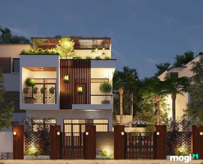 Mẫu nhà 2 tầng kiểu dáng ngang 7m dài 10m