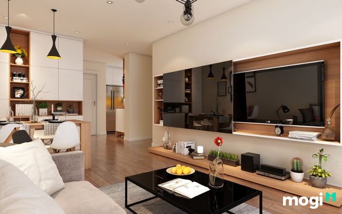 Thiết kế nội thất căn hộ chung cư 70m2 2 phòng ngủ