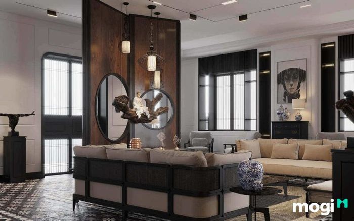 Thiết kế nội thất căn hộ chung cư 2 phòng ngủ phong cách Indochine