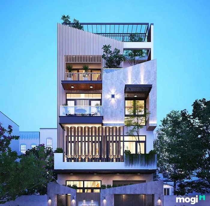 Mẫu thiết kế nhà ngang 7m dài 10m với 4 tầng