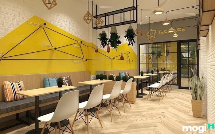 Thiết kế quán trà sữa nhỏ đẹp với phong cách nội thất tối giản