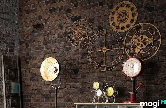 Một trong những đặc trưng dễ nhận ra nhất của phong cách industrial chính là những bức tường thô sơ, không cầu kỳ nhưng đầy ấn tượng.