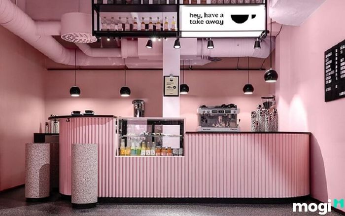 Mẫu 1: Thiết kế quán trà sữa nhỏ đẹp, phù hợp cho mô hình Take Away