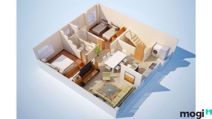 chi phí xây nhà cấp 4 2 phòng ngủ