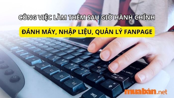 Công việc làm thêm ngoài giờ: Nhập liệu, đánh máy, quản lý fanpage