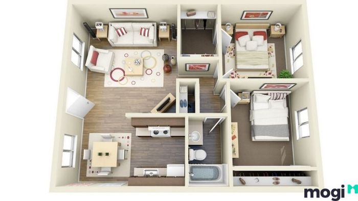chi phí xây dựng nhà cấp 4 2 phòng ngủ