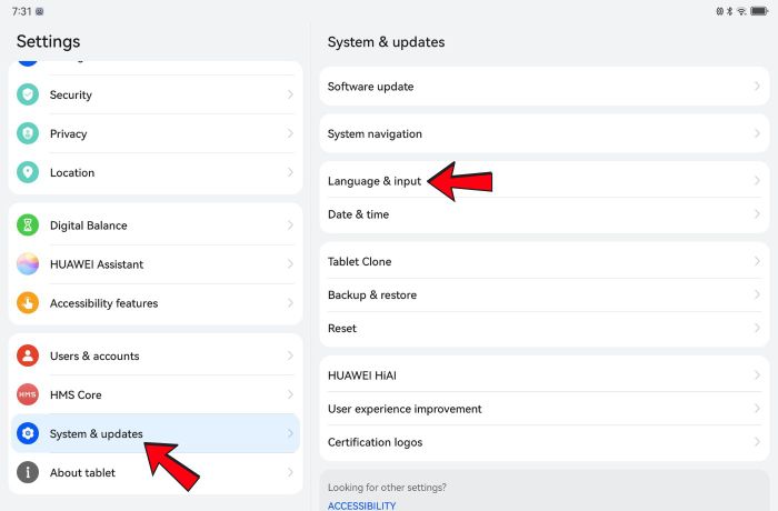 Cập nhật khu vực trong cài đặt hệ thống 1