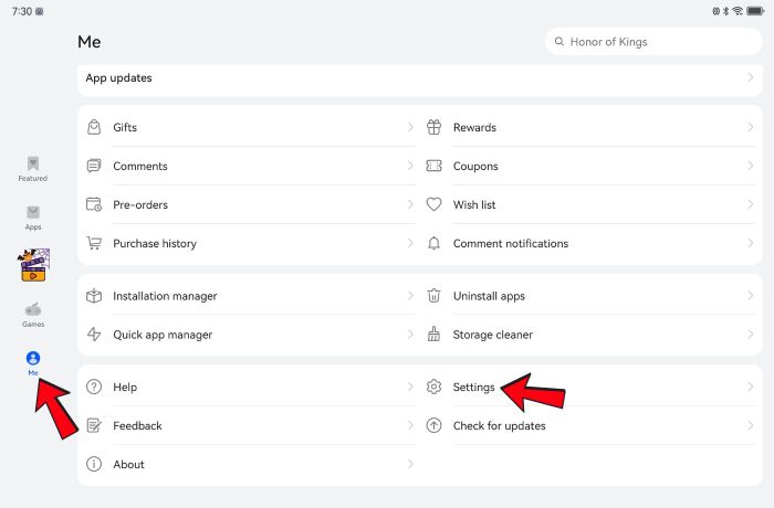 Cập nhật khu vực trong cài đặt AppGallery 1