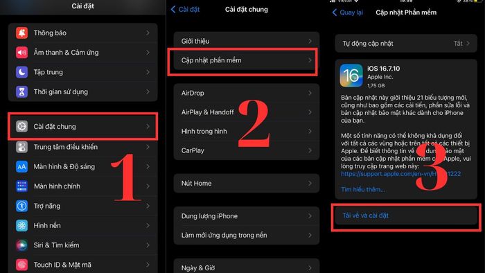 Cập nhật phiên bản phần mềm cho iPhone