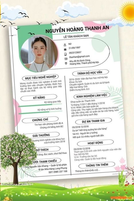 Mẫu CV lễ tân làm tăng sự chú ý từ nhà tuyển dụng (Ảnh: sưu tầm)