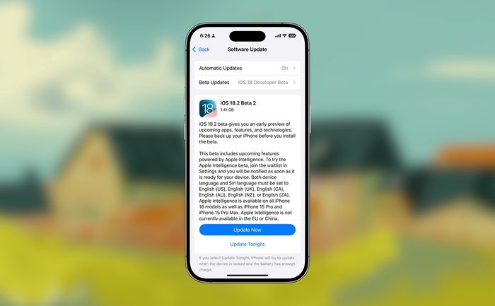 Một số thay đổi nhỏ đã được cập nhật trong iOS 18.2 beta 2