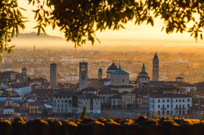 Sunset over Lombardy, Italy