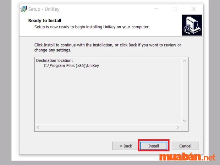 Nhấn vào Install