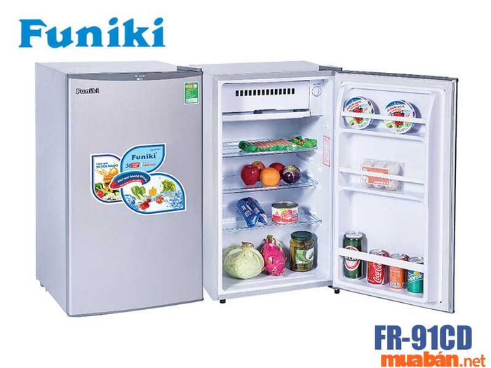 Tủ lạnh Funiki FR-91CD 90 lít là một lựa chọn phổ biến trong dòng tủ lạnh cũ giá dưới 1 triệu.