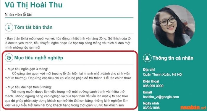 Mục tiêu nghề nghiệp