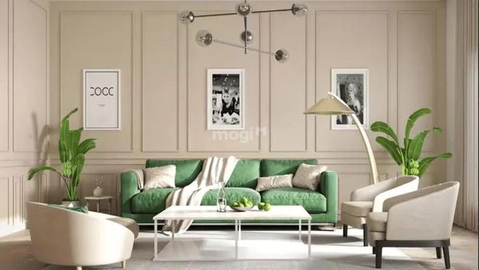 Phòng khách tân cổ điển đơn giản nhưng vẫn đầy sang trọng