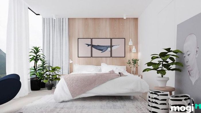 Phòng ngủ Hàn Quốc toát lên vẻ đẹp nhẹ nhàng và tinh tế, mang đến cảm giác thư giãn và thoải mái.