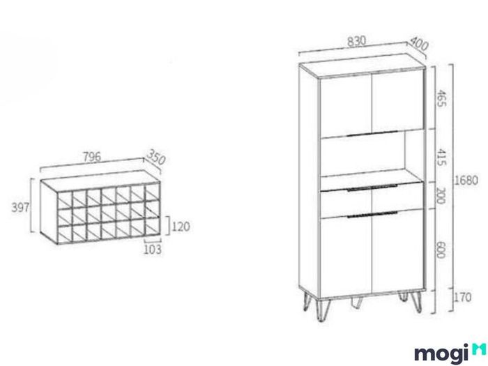 kích thước tủ rượu