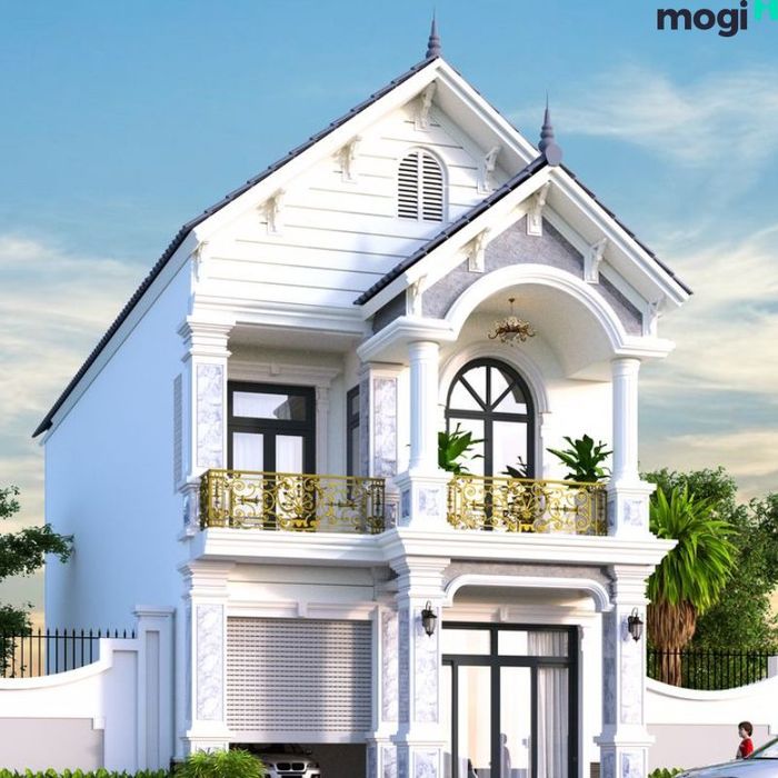 Mẫu nhà 2 tầng 5x15 với gara ô tô