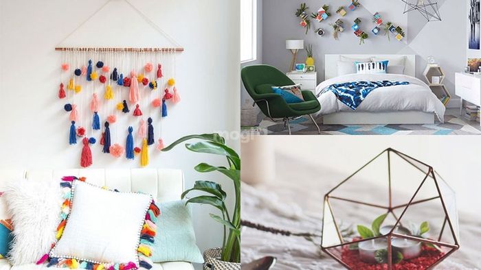 Trang trí phòng ngủ bằng các món đồ handmade.