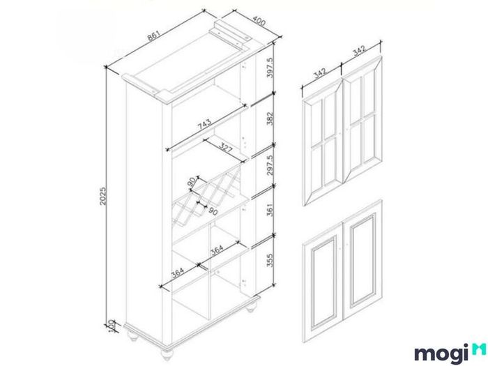 kích thước tủ rượu