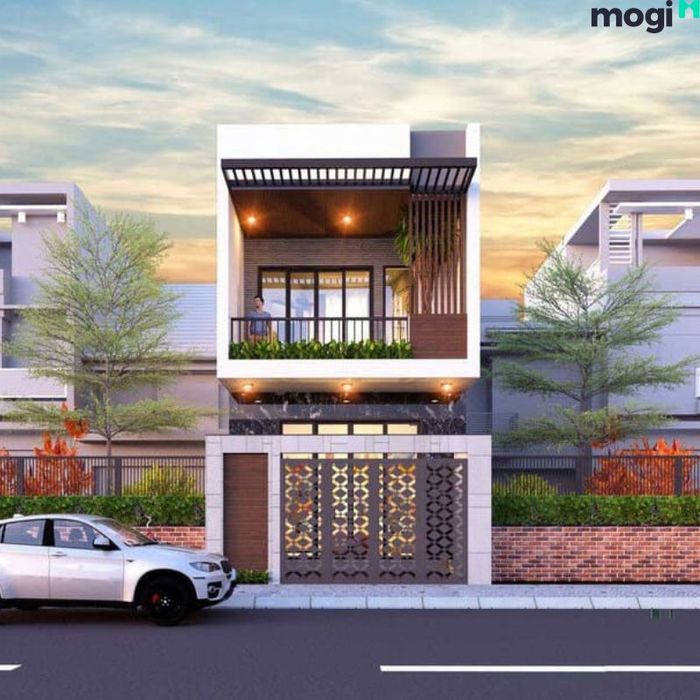 Mẫu nhà 5x15 này được thiết kế hòa hợp với thiên nhiên, mang đến không gian sống thoáng đãng và gần gũi.