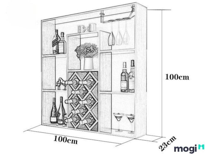 kích thước tủ rượu