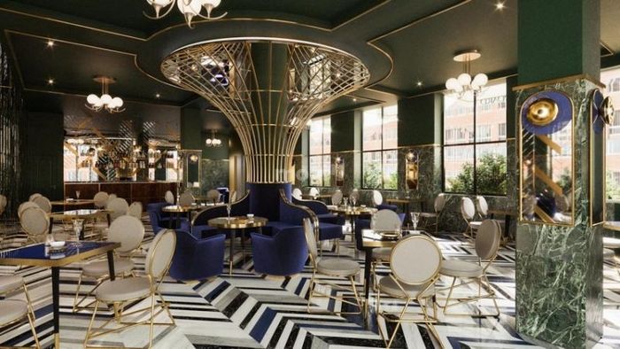 Mẫu thiết kế quán cafe tân cổ điển với vẻ đẹp sang trọng, tinh tế và đầy cuốn hút.