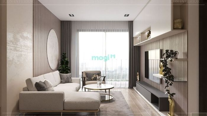 Lựa chọn gam màu trung tính kết hợp với ánh sáng tự nhiên sẽ giúp phòng khách trở nên rộng rãi và thoáng đãng hơn.