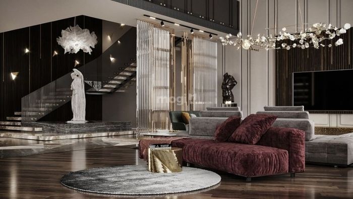 Phòng khách đẹp và sang trọng, tạo ấn tượng mạnh mẽ ngay từ cái nhìn đầu tiên