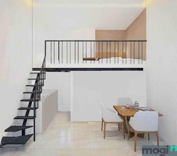 Phòng trọ gác lửng với không gian được thiết kế đẹp mắt và tinh tế.