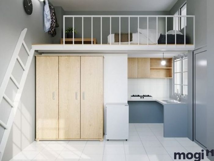 Mẫu phòng trọ gác lửng thiết kế 6.