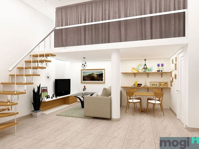 Phòng trọ gác lửng thiết kế tinh tế và đẹp mắt.