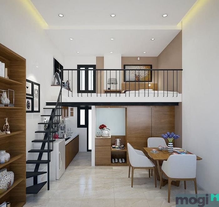 Phòng trọ gác lửng đẹp: mẫu thiết kế 1.