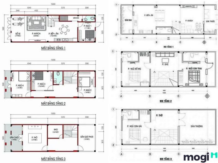 Mẫu Nhà Ống 3 Tầng 50m2 Đầy Đủ Tiện Nghi