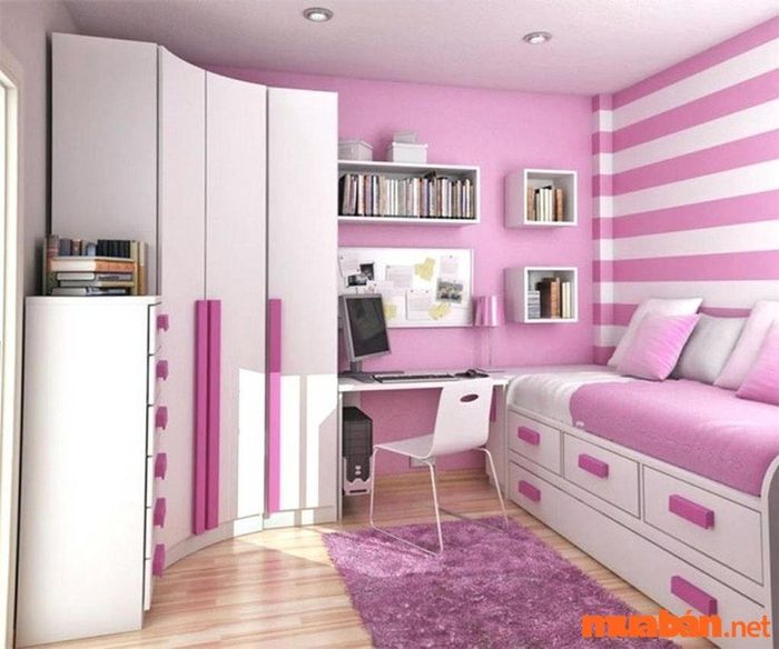 bố trí phòng trọ 12m2