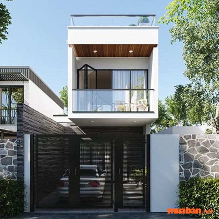 Mẫu nhà 2 tầng 5x20, với không gian rộng rãi và thiết kế tinh tế, đáp ứng nhu cầu sống hiện đại.