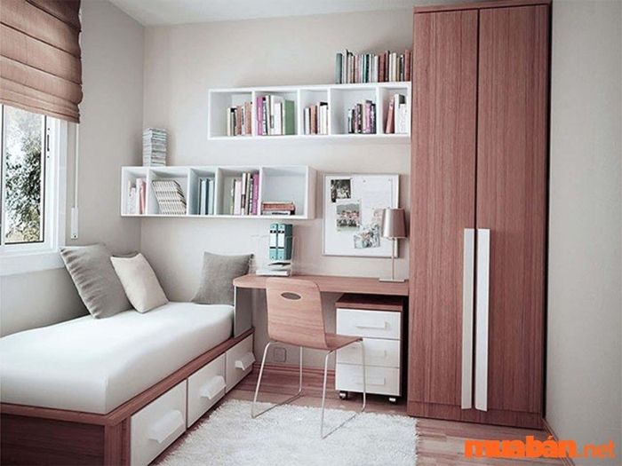 bố trí phòng trọ 12m2