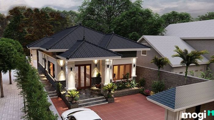 Mẫu thiết kế biệt thự sân vườn mái Nhật, thiết kế theo phong cách Nhật Bản với không gian vườn độc đáo và bình yên.