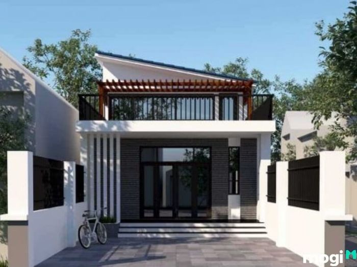 Mẫu Nhà 50m2 Mái Lệch Hiện Đại