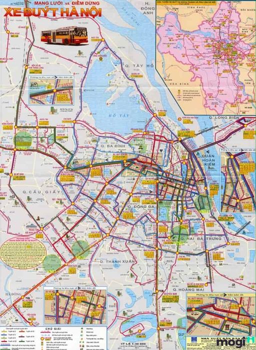 Bản đồ các tuyến xe buýt trong Thành phố Hà Nội