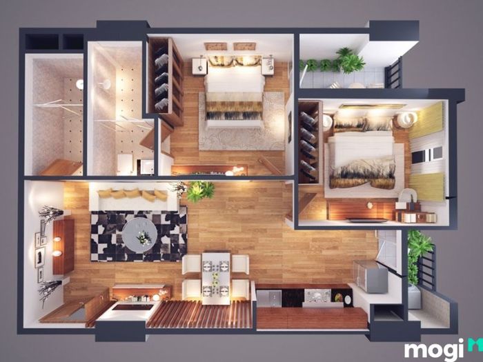 Ý Tưởng Trang Trí Phòng Khách Nhà Vuông