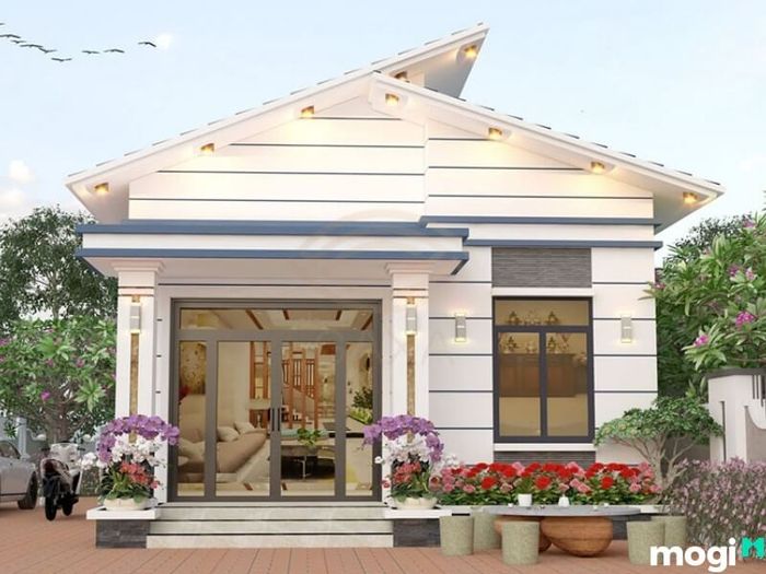 Mẫu Nhà 50m2 Mái Lệch Độc Đáo